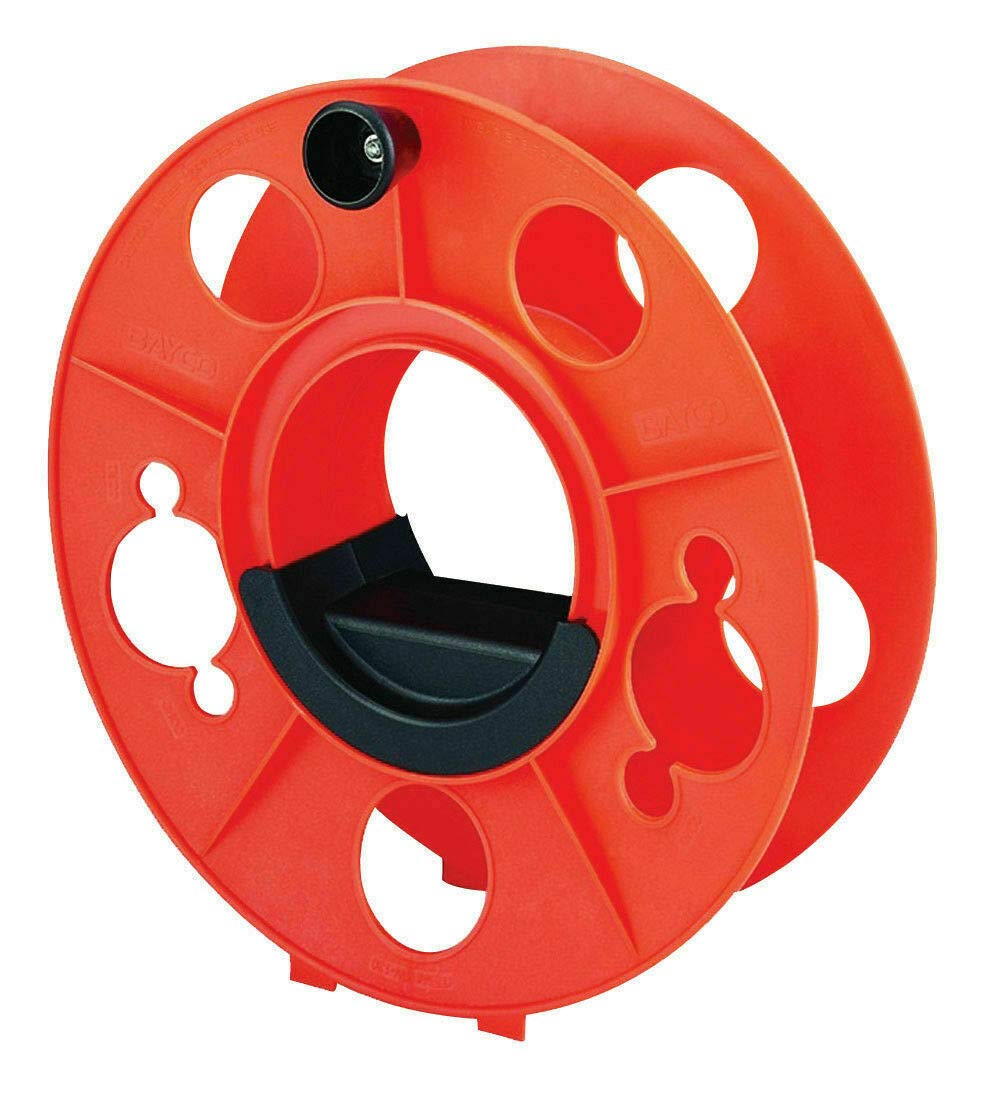 Bayco KW-130 orange cord reel for organized storage and easy deployment up to 150 ft of cord