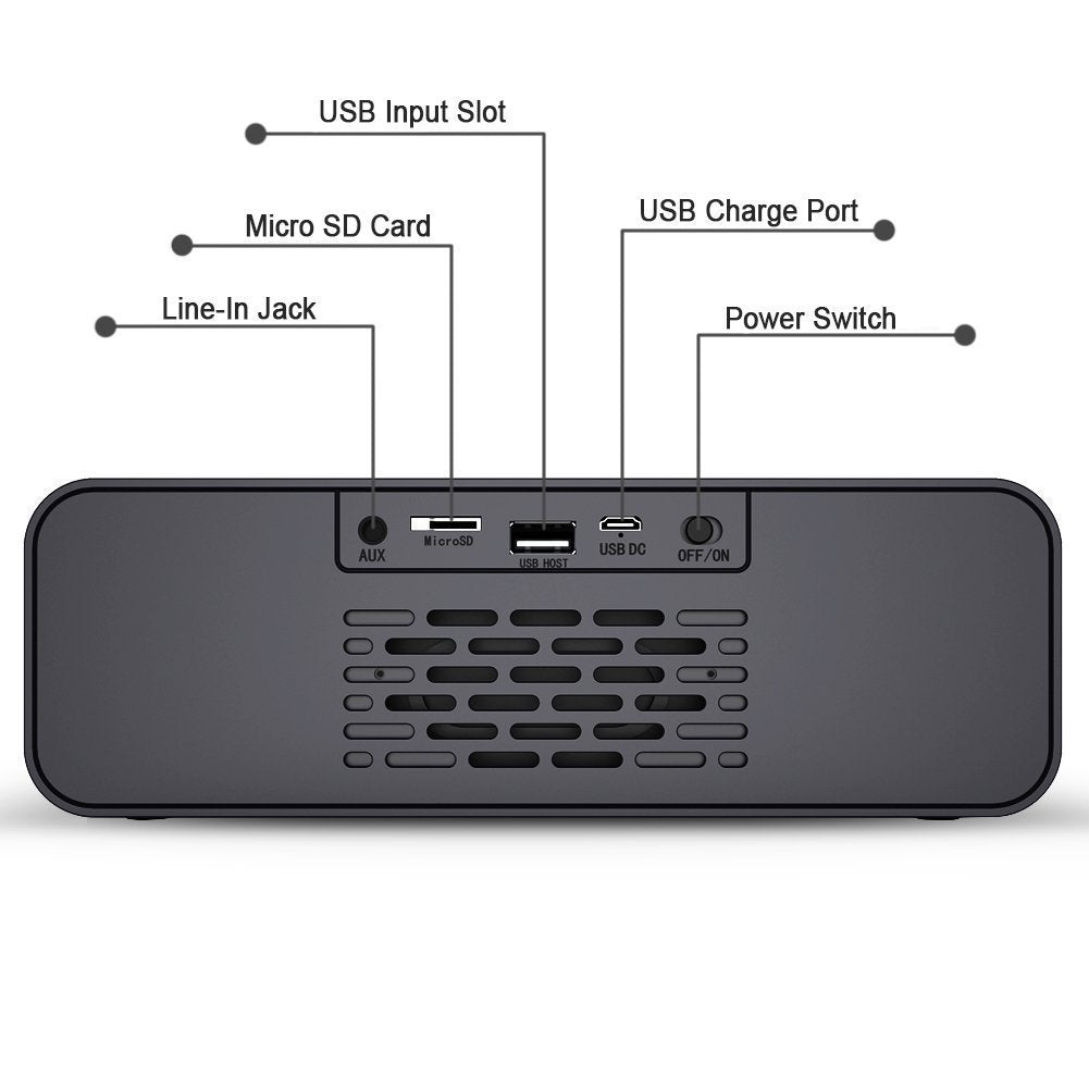 Baymart DY22 USB flash drive input for easy music transfer.