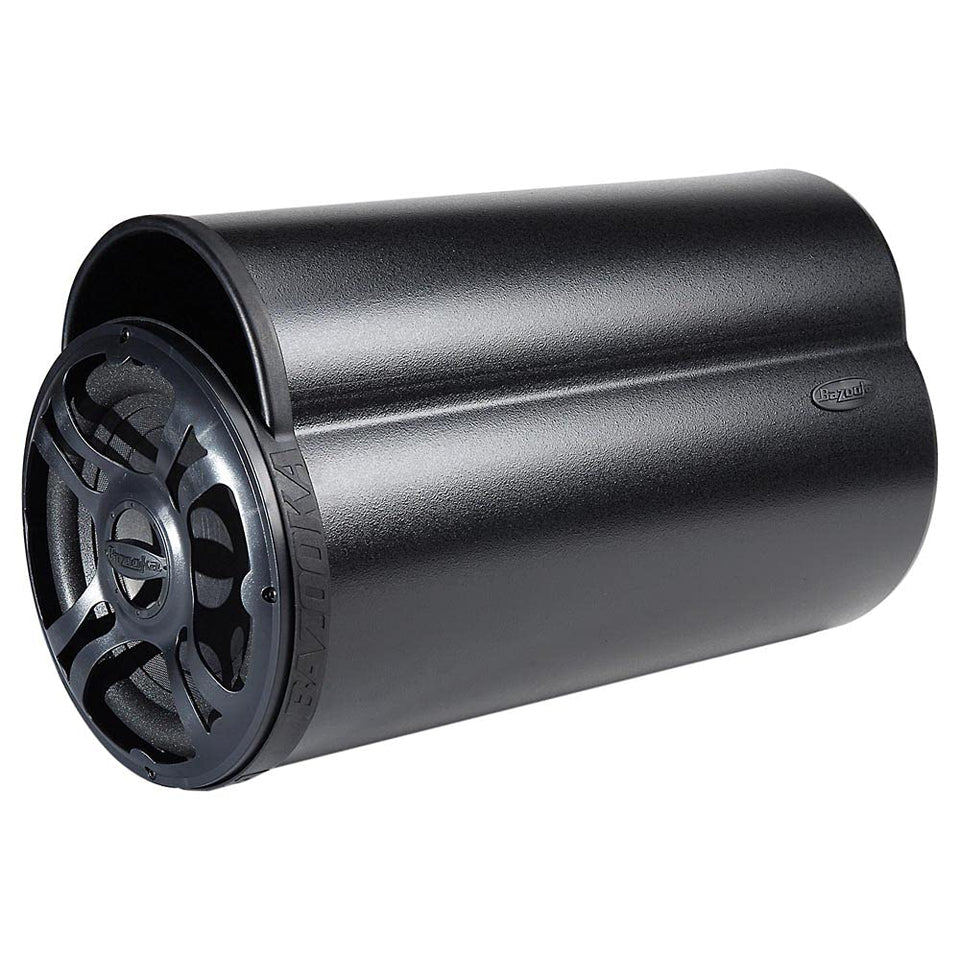 Bazooka BT1014 10-inch woofer in a ported bass tube for powerful bass response.