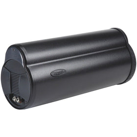 Bazooka BT6014 tube subwoofer with straps demonstrates secure, easy installation.