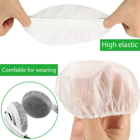 BBTO white disposable covers fit most on-ear headphones for clean, mess-free use.