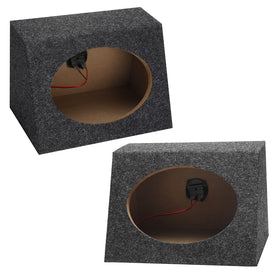 BBTO front view of two angled 6x9 speaker boxes showing neat exterior and fit