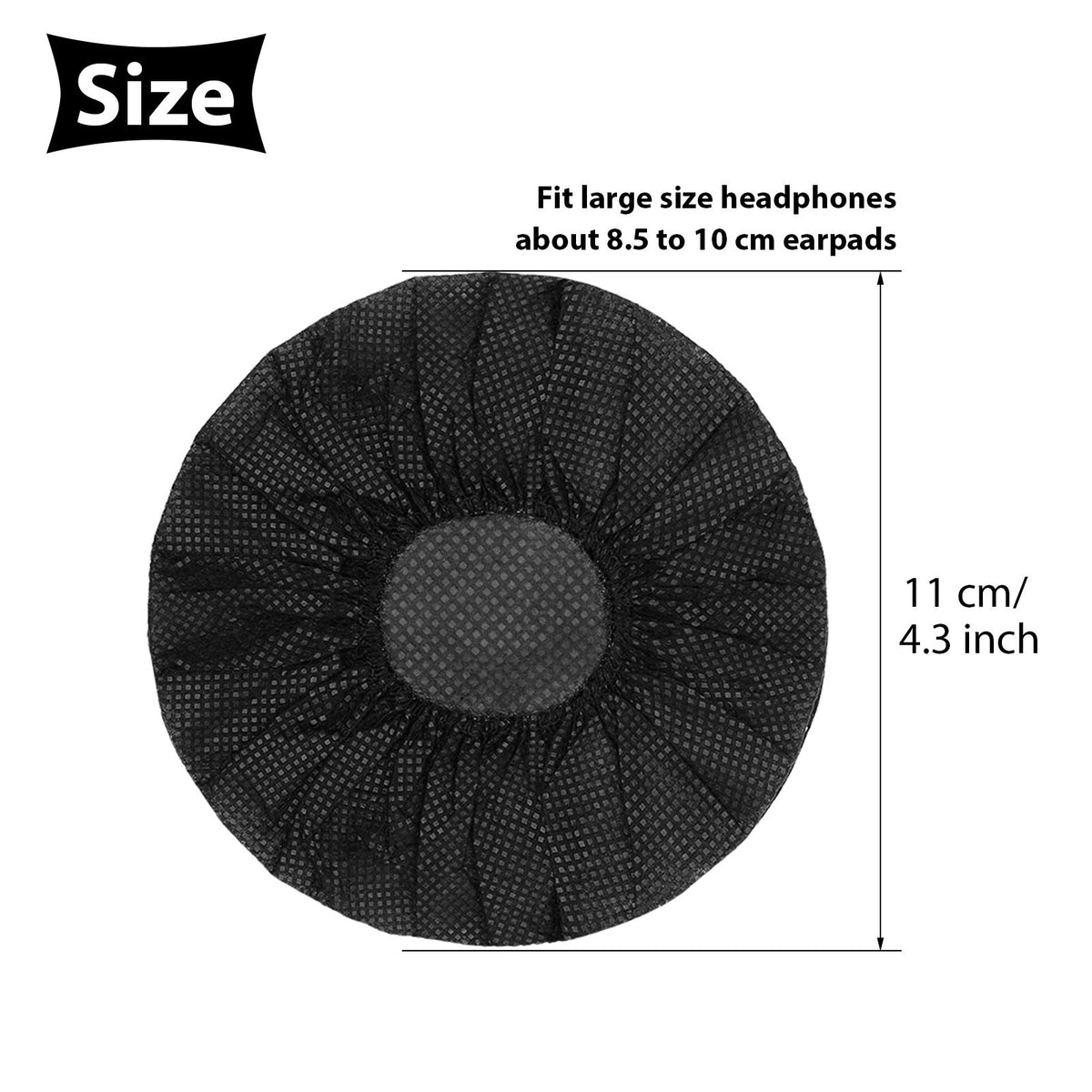 BBTO black disposable headphone covers in pairs for quick, hygienic replacements.