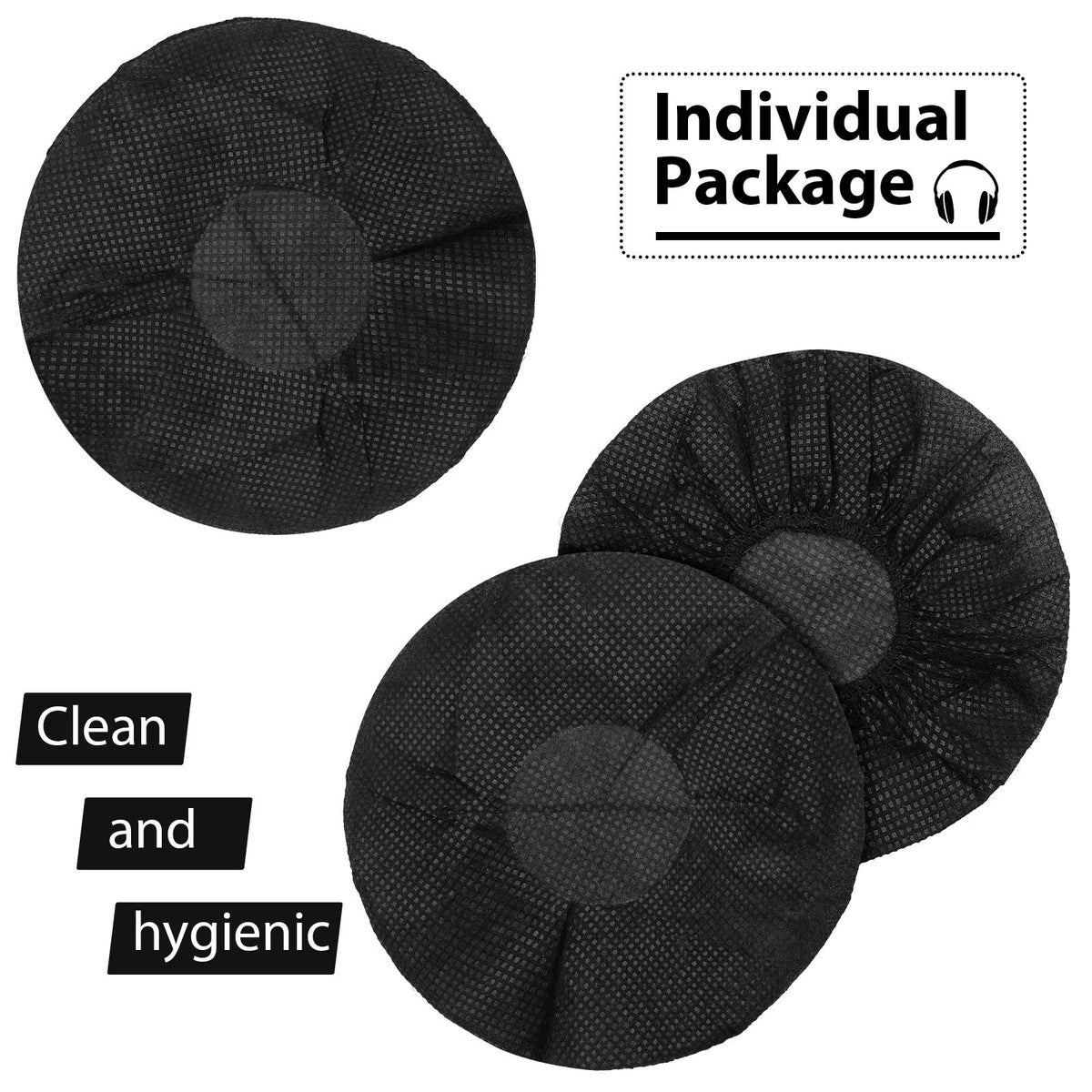 BBTO black headphone covers suited for libraries, hotels, and call centers.