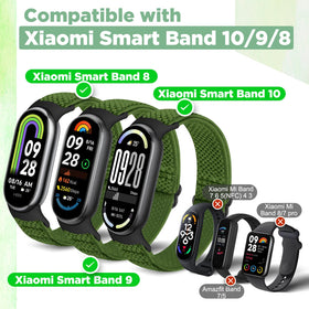 Bcuckood elastic band for Xiaomi Mi Band 10 black, secure during workouts.