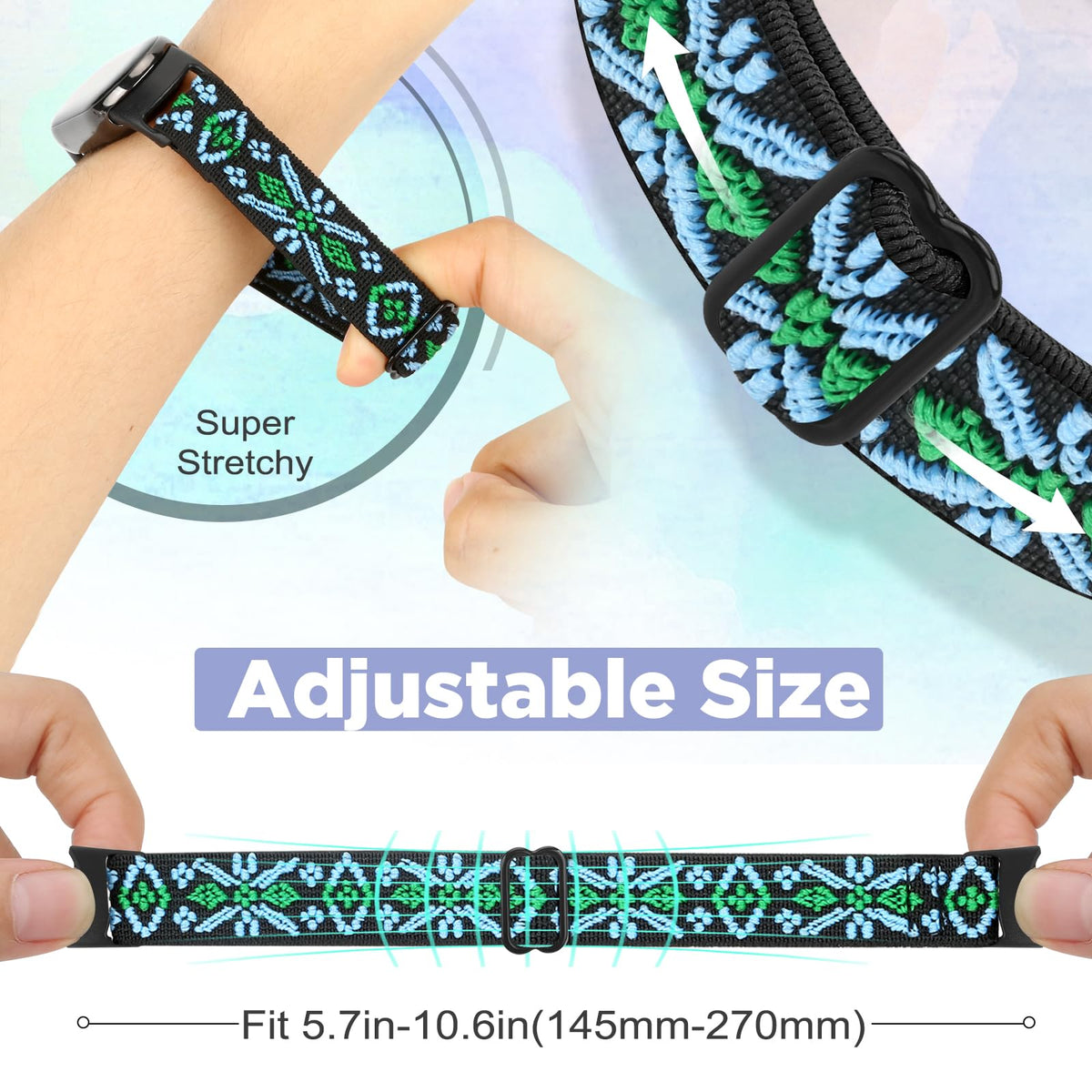 Bcuckood elastic band for Xiaomi Mi Band 10 in sage green keeps a secure fit during activities