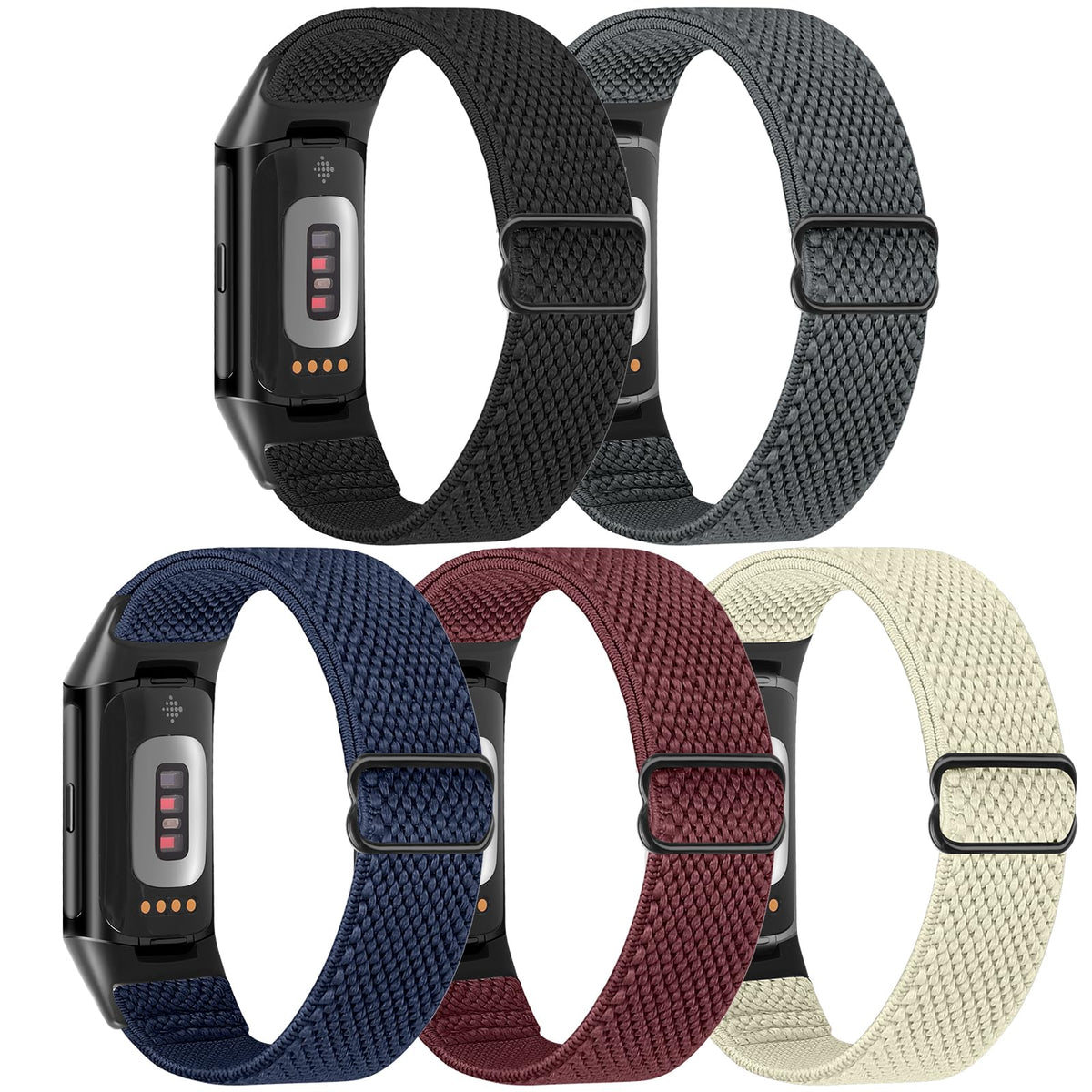 Bcuckood elastic nylon band for Charge5 – secure, adjustable fit.