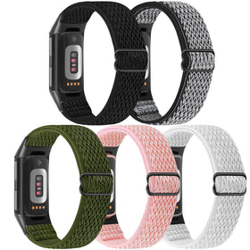 Bcuckood elastic nylon band on Fitbit Charge 5, soft touch and light.