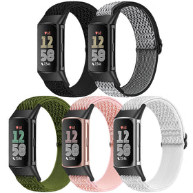 Bcuckood elastic nylon band on Fitbit Charge 6, comfortable for all-day wear.