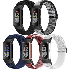 Bcuckood elastic nylon band on Fitbit Charge 6 showing all-day comfort.