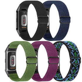 Bcuckood elastic nylon watch band for Charge 5 adds stretchable comfort during workouts.