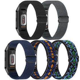 Bcuckood elastic nylon watch band for Fitbit Charge 5, adjustable and easy to install.