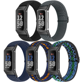 Bcuckood elastic nylon watch band for Fitbit Charge 6, soft and breathable for daily wear.