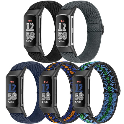 Bcuckood elastic nylon watch band for Fitbit Charge 6, soft and breathable for daily wear.