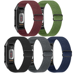 Bcuckood nylon watch band on wrist for Charge 5 with breathable design