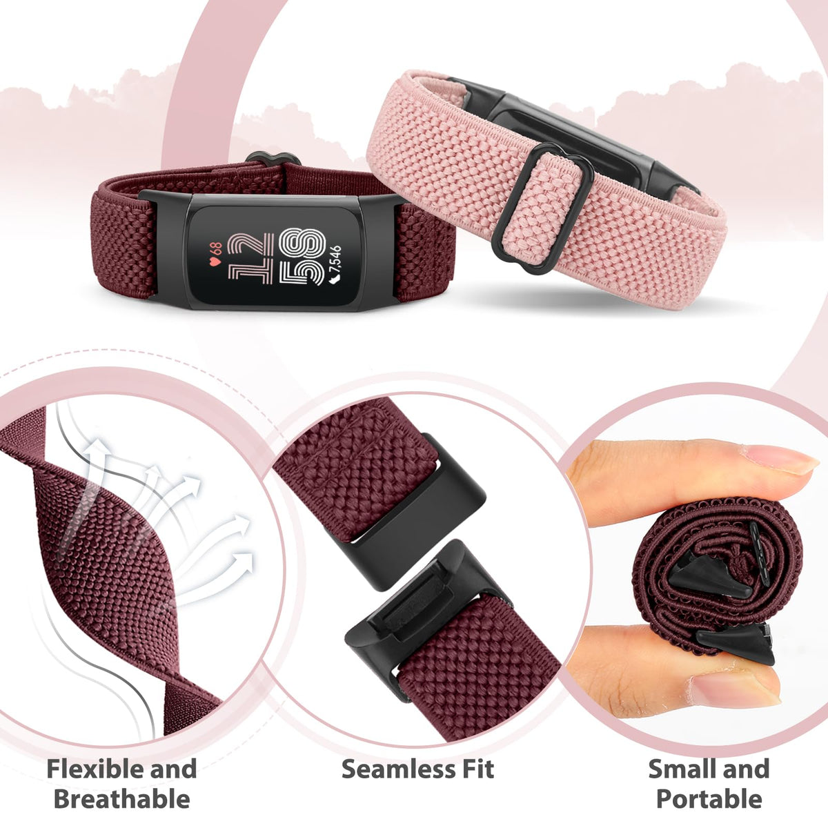 Bcuckood stretchy nylon loop strap enables quick, adjustable fit