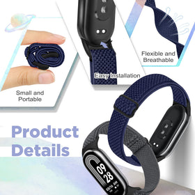Bcuckood elastic band for Xiaomi Band 9 provides breathable, skin-friendly wear during workouts.