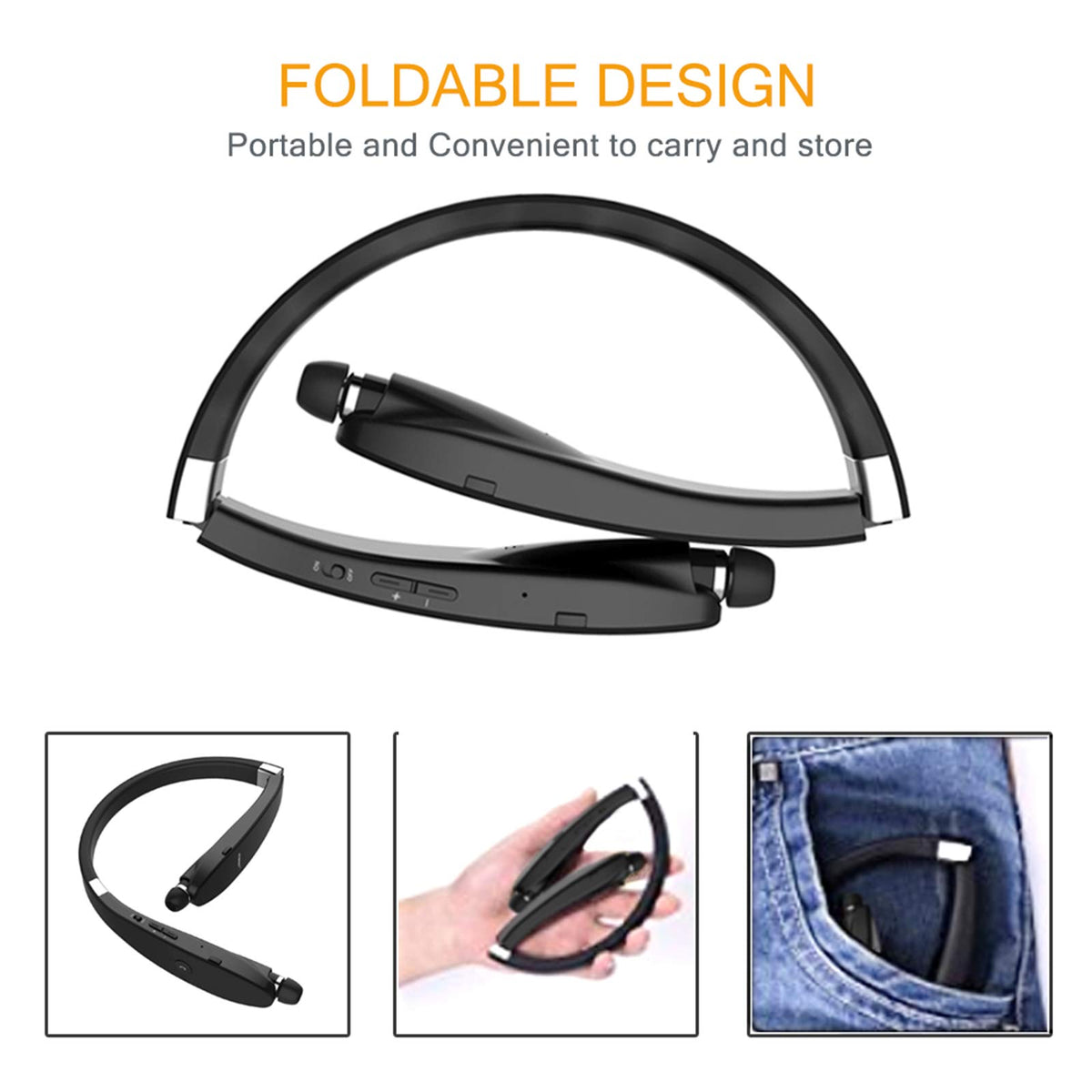 BEARTWO neckband close-up displaying ergonomic curve for comfortable wear