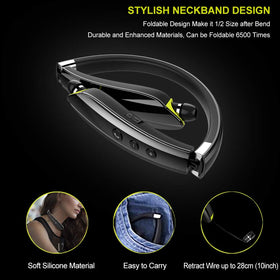 BEARTWO close-up of retractable earbuds highlighting tangle-free cable management