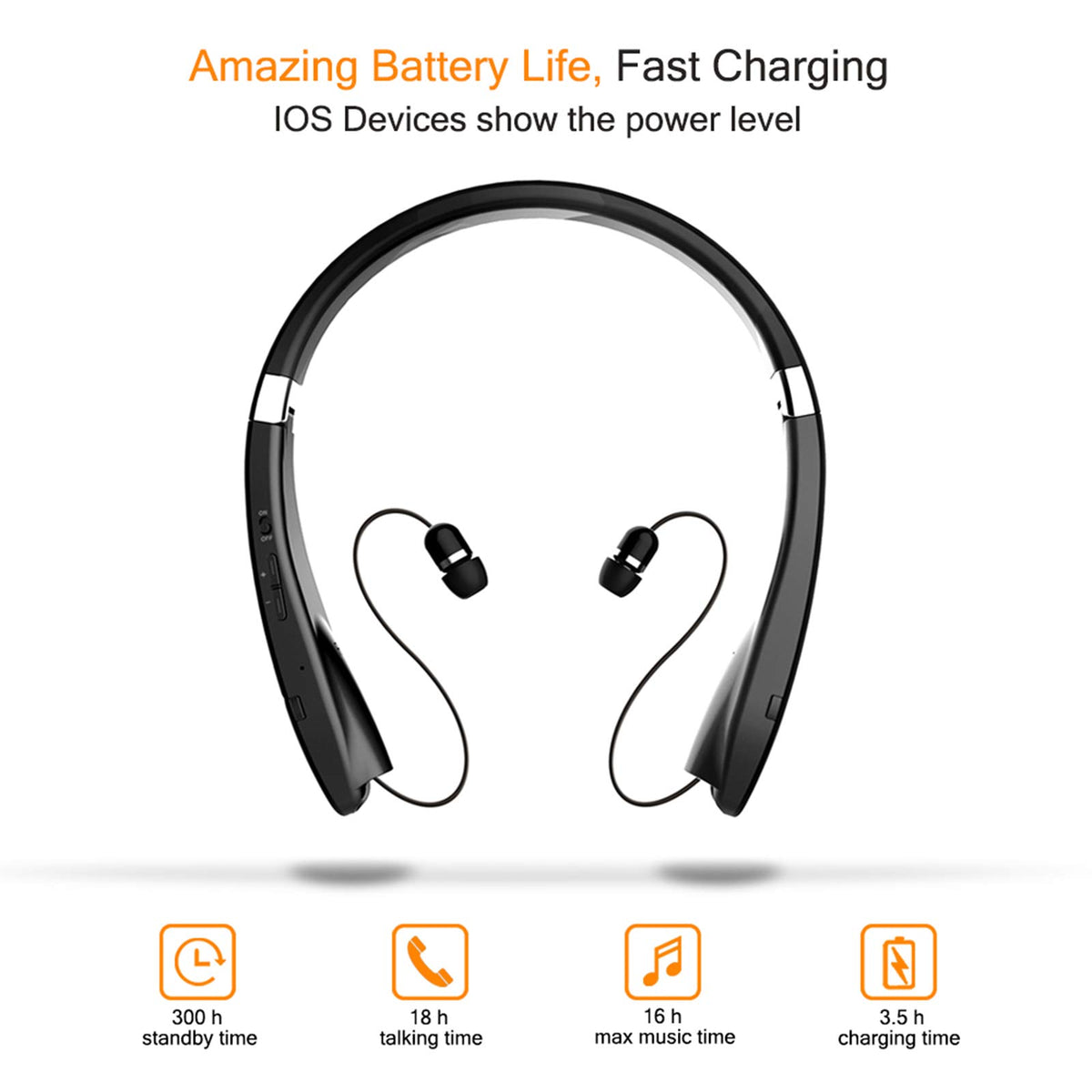 BEARTWO retractable earbuds pulled into housing for tangle-free storage
