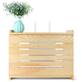 BEARUT wooden router shelf wall mount front view shows cable management