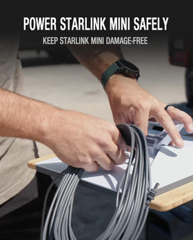 BeasTrek Starlink Mini 150ft DC cable extends reach for remote locations.