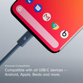 Beats 240W USB-C cable compatible with Apple and Android devices for charging and data transfer
