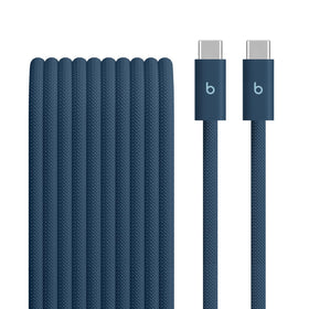 Beats 240W USB-C to USB-C braided cable in Nitro Navy, ready for reliable charging