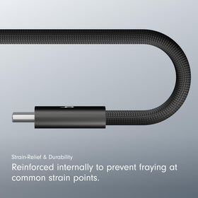 Beats cable neatly stored in a pocket, highlighting tangle-free braid.