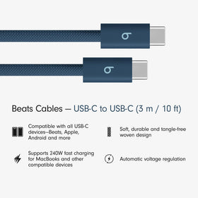 Beats braided cable highlighting tangle-free design for easier daily charging