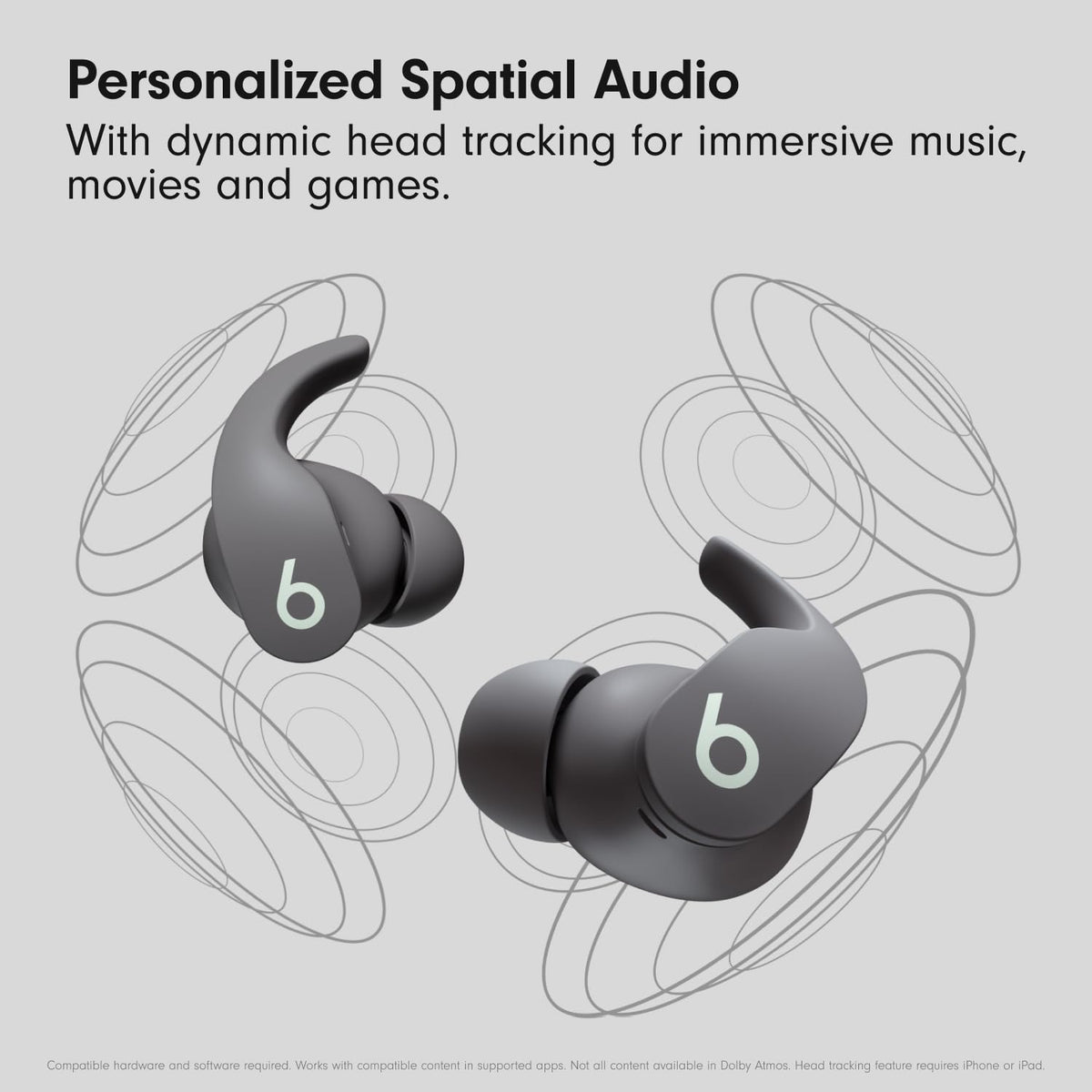 Beats Fit Pro Sage Gray charging case with USB-C for convenient on-the-go power.