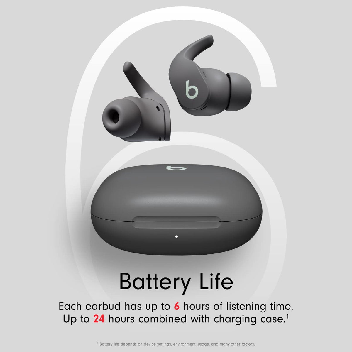 Beats Fit Pro Sage Gray transparency mode for real-world awareness