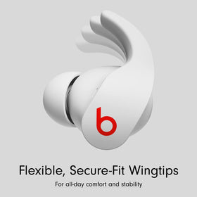 Beats Fit Pro white case open front view for easy access.