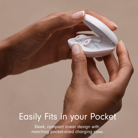 Beats Fit Pro white ear tips close-up with wingtip design.