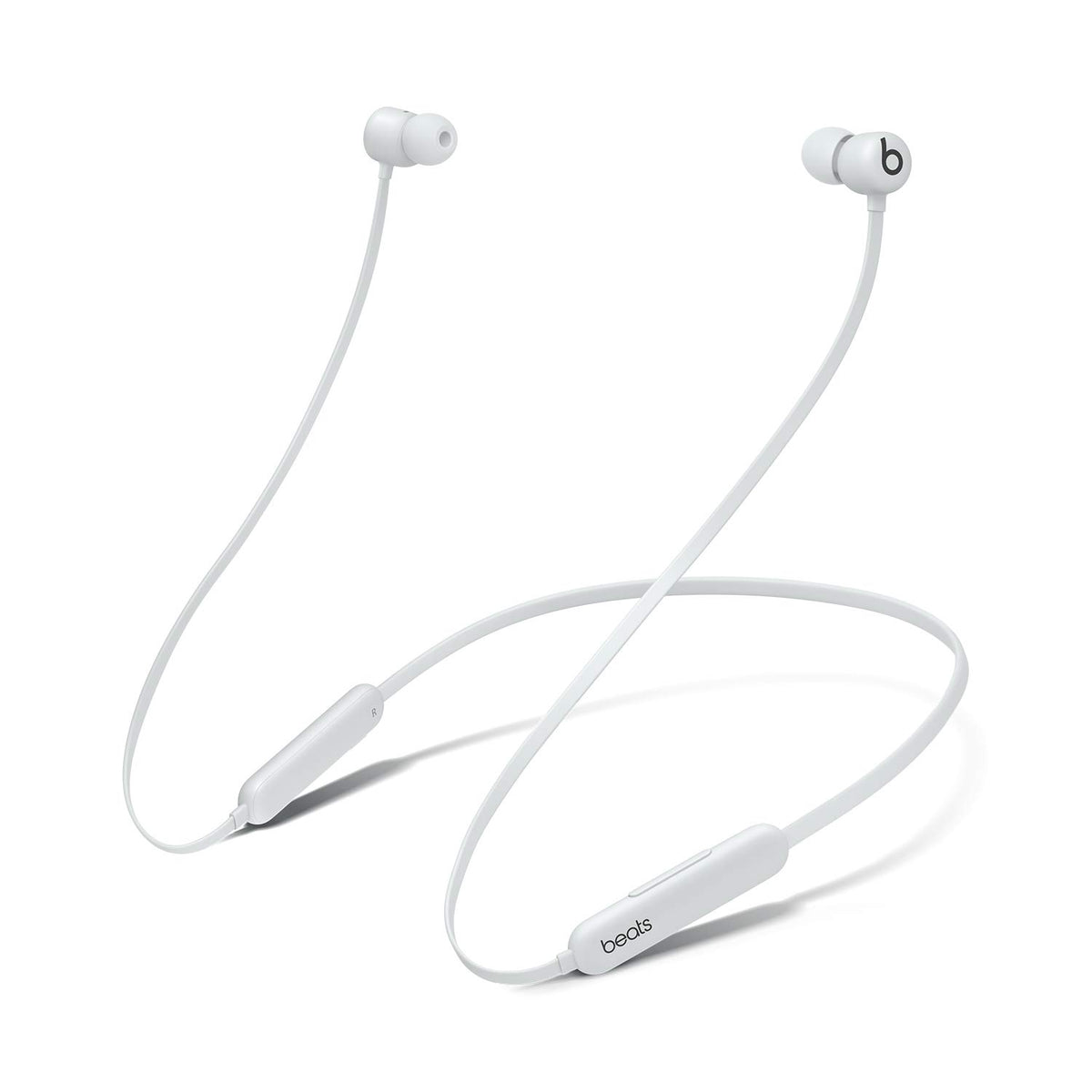 Beats Flex front packaging showing smoke gray earbuds and benefits