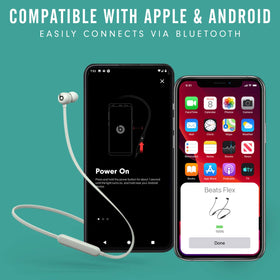 Beats Flex magnetic earbuds snapped together for easy storage and auto-pause