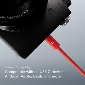 Beats cable in use across a couch showing flexible 3m reach and convenience