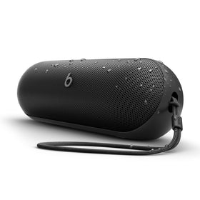 Beats Pill matte black front view highlights portable, on-the-go design for music anywhere.