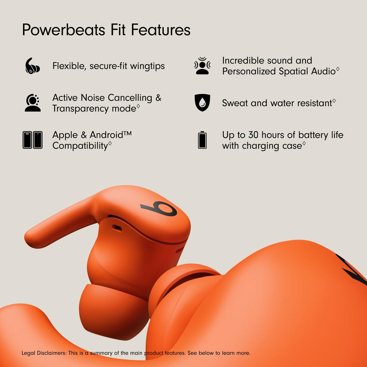 Beats Powerbeats Fit charging case shown compact and travel-ready.