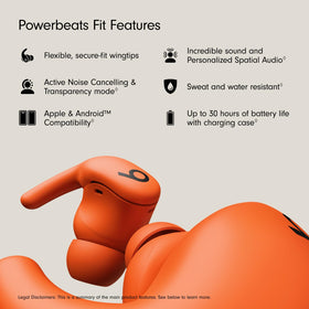 Beats Powerbeats Fit charging case shown compact and travel-ready.