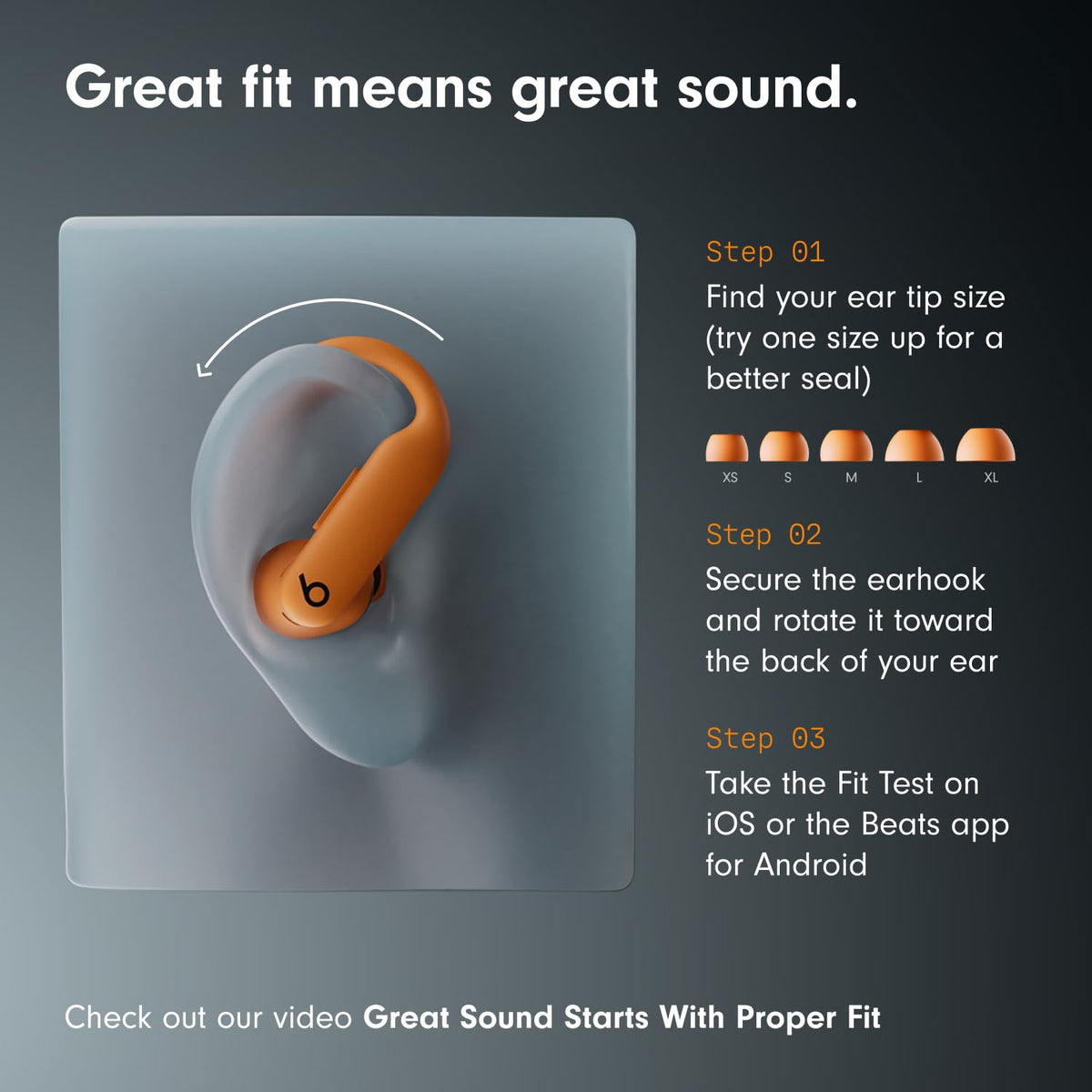 Close-up of ANC and Transparency features on Powerbeats Pro 2.