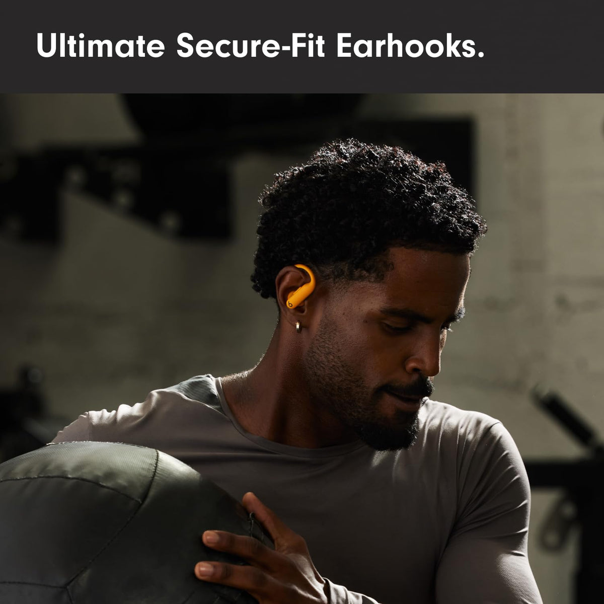 Optical heart rate sensor on Powerbeats Pro 2 during a run.