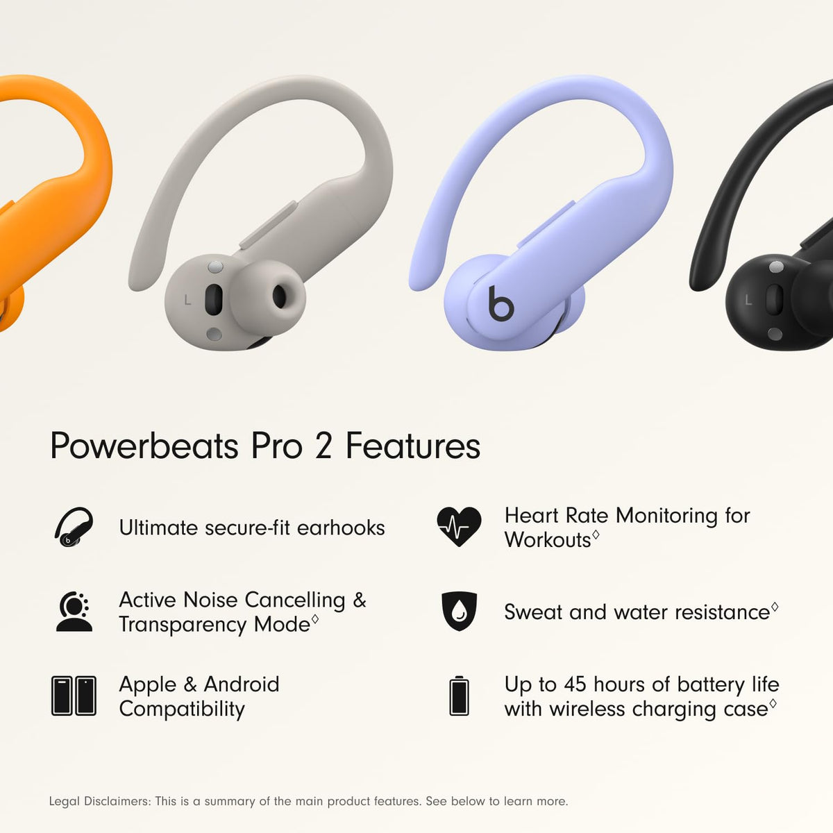 Beats Powerbeats Pro 2 secure-fit earhooks provide stability during workouts.