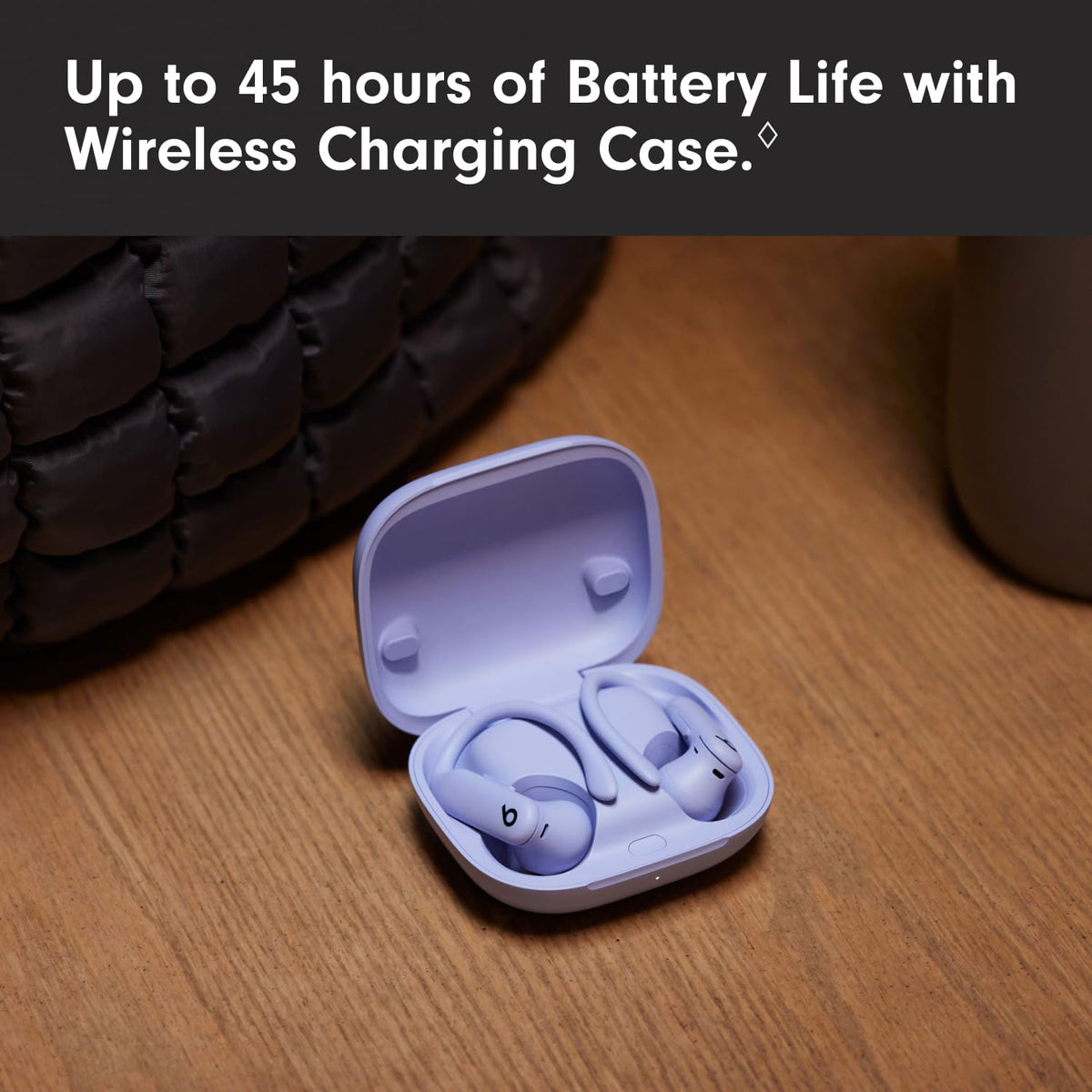 Beats Powerbeats Pro 2 wearer enjoying long battery life on run.