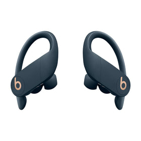Beats Powerbeats Pro navy earbuds offer a secure, comfortable fit for workouts.