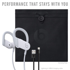 Beats Powerbeats white wireless pair designed for long stamina listening.