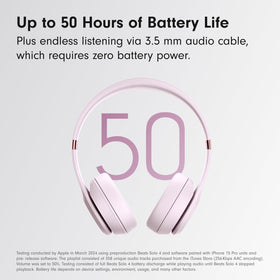Beats Solo 4 Cloud Pink earcups closeup with soft padding and snug fit