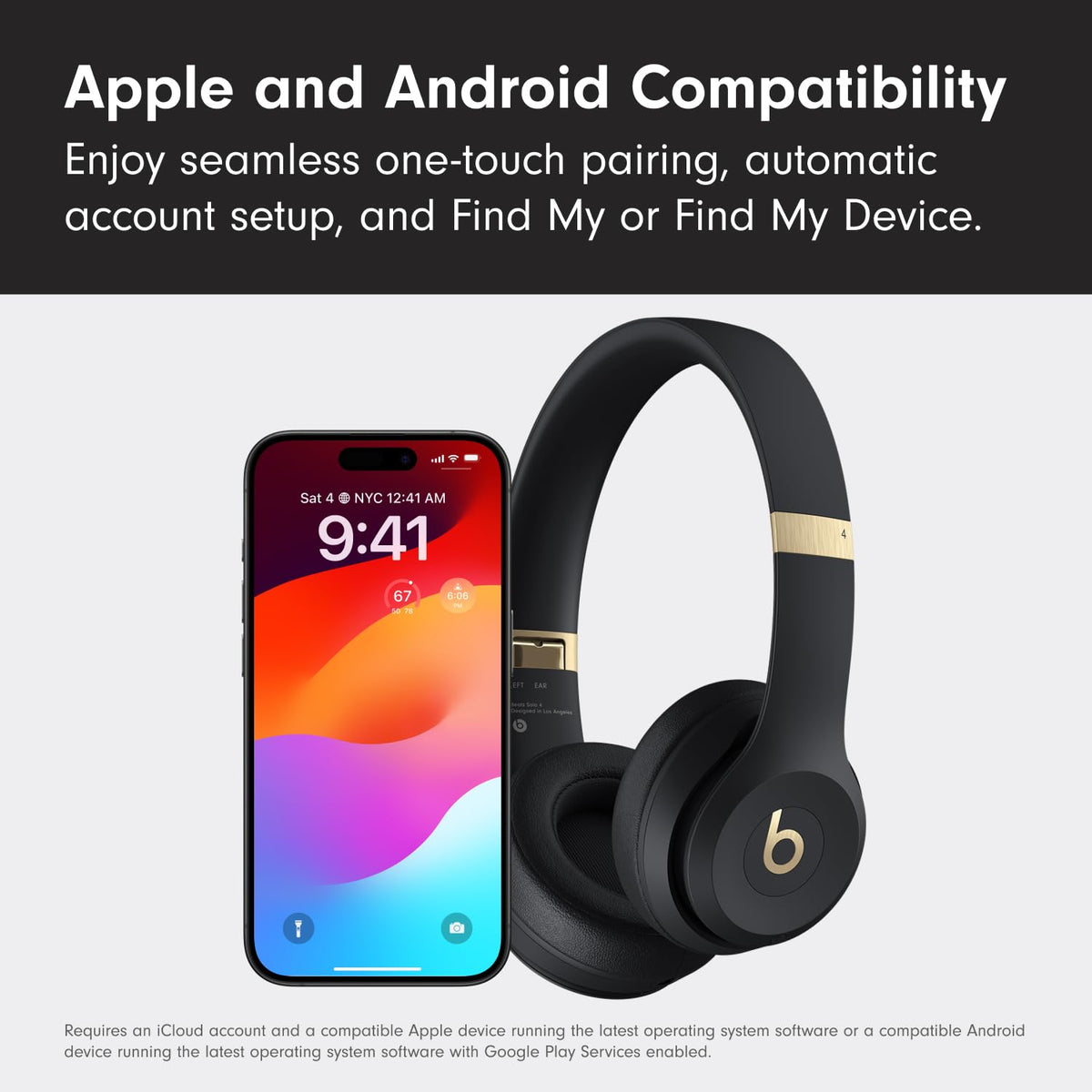 Beats Solo 4 side profile with adjustable ear cups.