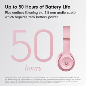 Beats Solo 4 ultra plush ear cushions maximize comfort during extended use.