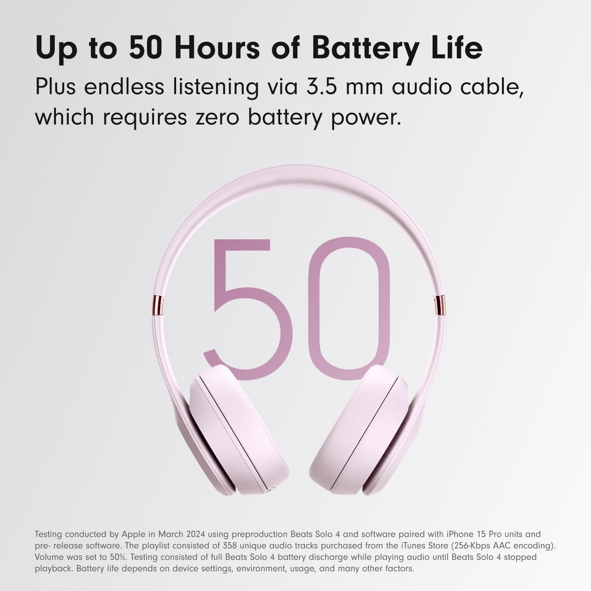 Beats Solo 4 ultra-plush ear cushions highlighted for comfort